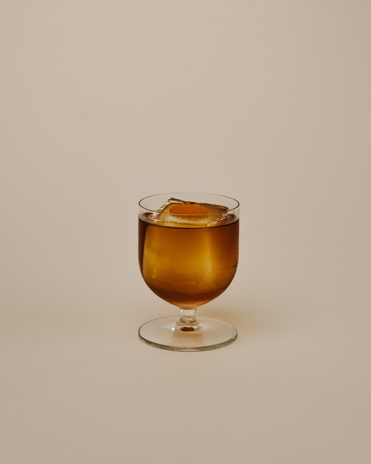 Old Fashioned served over a large ice cube